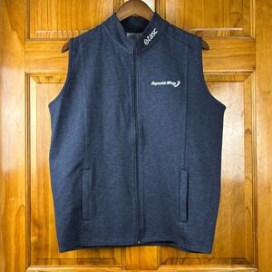 Tasc Performance Mens Full Zip Vest Size L Blue Reynolds Wrap Bamboo Blend